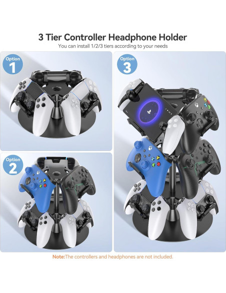 Soporte para Auriculares Kosker 3 Niveles Negro 32.3 cm