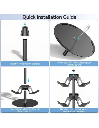 Soporte para Auriculares Kosker 3 Niveles Negro 32.3 cm