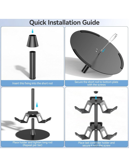 Soporte para Auriculares Kosker 3 Niveles Negro 32.3 cm