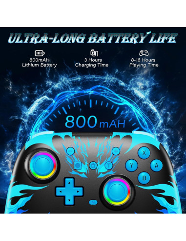 Controlador Inalámbrico Reddening para Nintendo Switch Azul