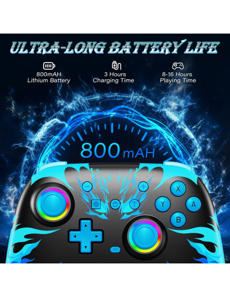 Controlador Inalámbrico Reddening para Nintendo Switch Azul