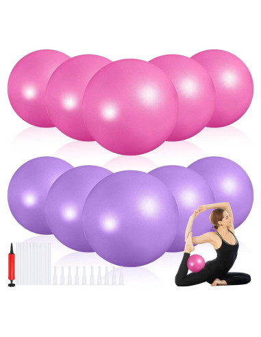Pelotas de Ejercicio Aoriher 10 Piezas 25 cm PVC Rosa Púrpura
