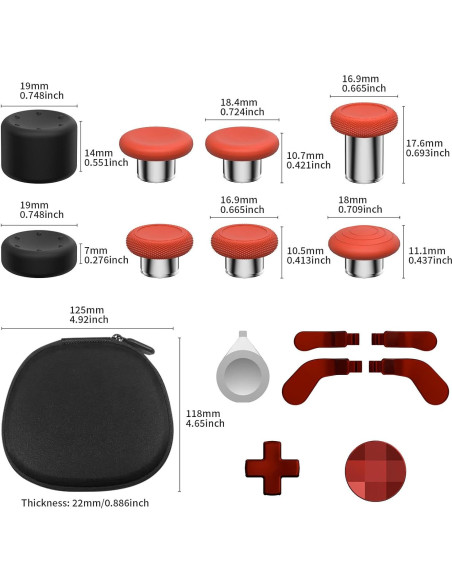 Kit Reemplazo Joysticks Metálicos Charm Focus 16-en-1 Xbox Elite