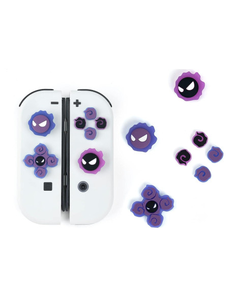 Tapa de Botones D-Pad y Joystick Luminosa Gastly para Switch