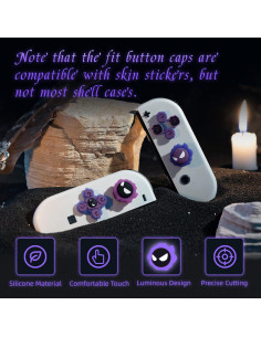 Tapa de Botones D-Pad y Joystick Luminosa Gastly para Switch 2