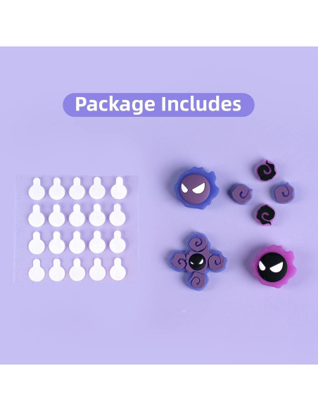 Tapa de Botones D-Pad y Joystick Luminosa Gastly para Switch