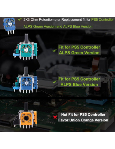 20 Potenciómetros 2K3 Ohm IKPEK para Controlador PS5