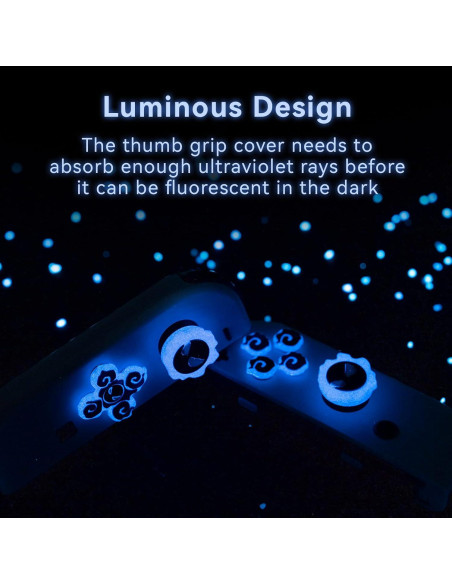 Tapa de Botones D-Pad y Joystick Luminosa Gastly para Switch