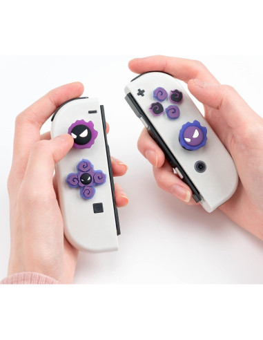 Tapa de Botones D-Pad y Joystick Luminosa Gastly para Switch