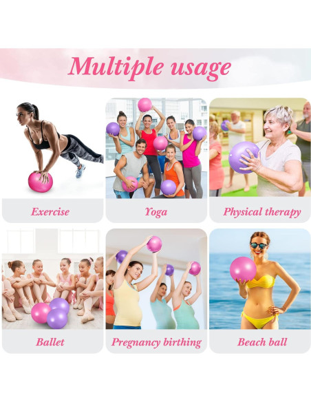 Pelotas de Ejercicio Aoriher 10 Piezas 25 cm PVC Rosa Púrpura