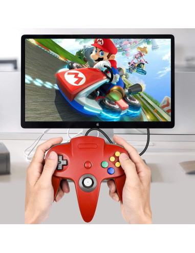 Paquete de 2 Controladores USB N64 Suily Verde/Negro 1.80m