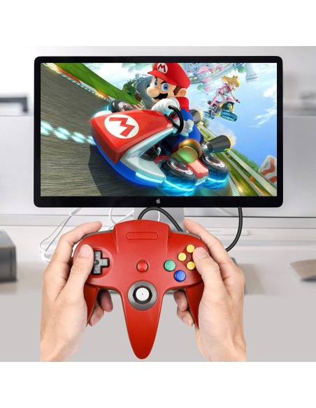 Paquete de 2 Controladores USB N64 Suily Verde/Negro 1.80m