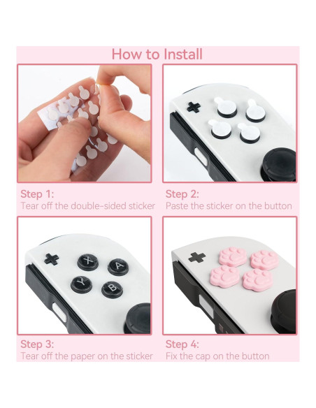 Juego de Tapas de Botones GeekShare para Switch - Rosa y Azul