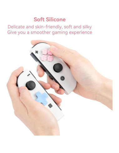 Juego de Tapas de Botones GeekShare para Switch - Rosa y Azul