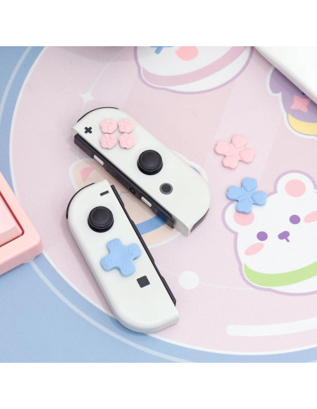 Juego de Tapas de Botones GeekShare para Switch - Rosa y Azul