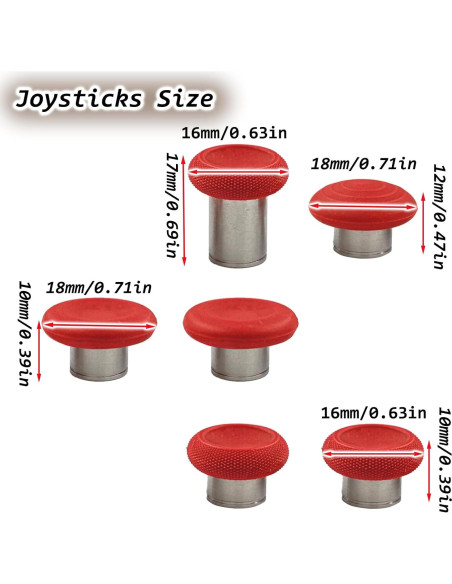 Palancas Magnéticas Metal 6 en 1 Xbox Elite Series 2 Rojo