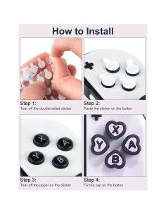 Juego de tapas de botones Jusy para Nintendo Switch, negro/púrpura 2