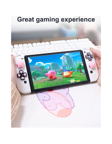 Juego de tapas de botones Jusy para Nintendo Switch, negro/púrpura