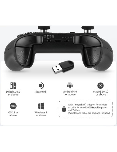 Controlador AKNES GuliKit KK3 Pro Inalámbrico - Negro