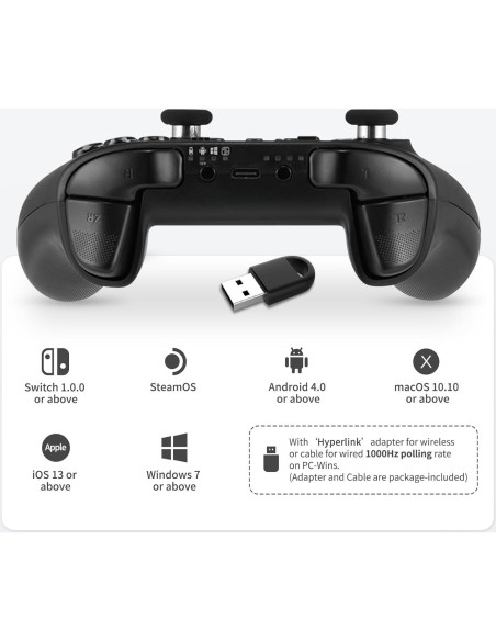 Controlador AKNES GuliKit KK3 Pro Inalámbrico - Negro