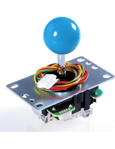 Joystick Sanwa JLF-TP-8YT + Kit 8 Botones Azul Claro 2