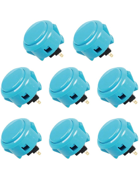 Joystick Sanwa JLF-TP-8YT + Kit 8 Botones Azul Claro