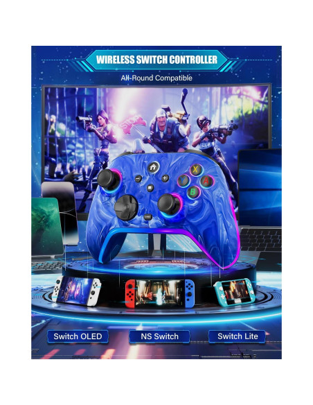 Controlador Inalámbrico KINGLINE para Nintendo Switch, 1200mAh