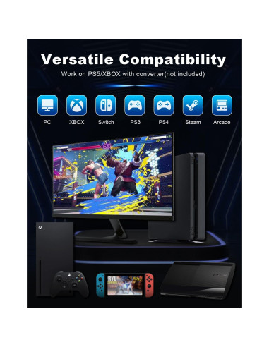 Controlador sin palanca SIXSIR U16 RGB para juegos de arcade