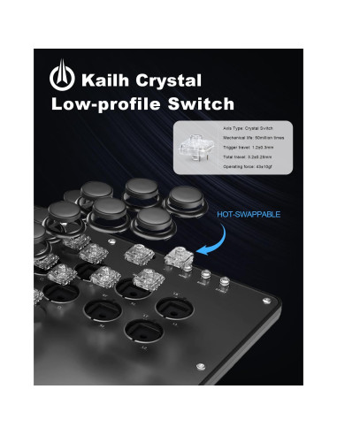 Controlador sin palanca SIXSIR U16 RGB para juegos de arcade