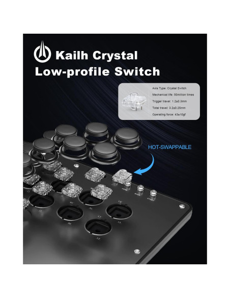 Controlador sin palanca SIXSIR U16 RGB para juegos de arcade