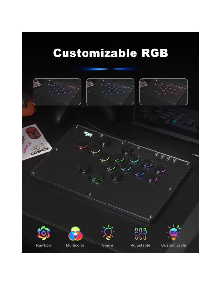Controlador sin palanca SIXSIR U16 RGB para juegos de arcade