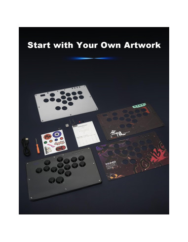 Controlador sin palanca SIXSIR U16 RGB para juegos de arcade