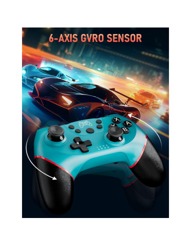 Controlador Pro Inalámbrico Diswoe para Switch y PC Azul