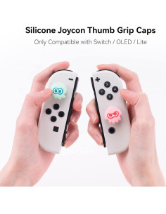 Tapas de Joystick WISHAVEN para Nintendo Switch Rosa y Verde 2