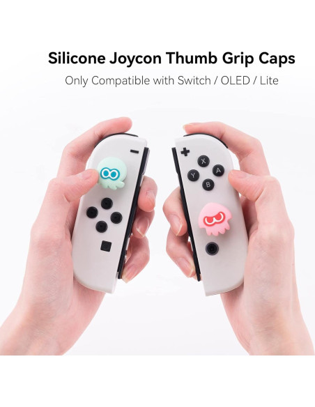 Tapas de Joystick WISHAVEN para Nintendo Switch Rosa y Verde