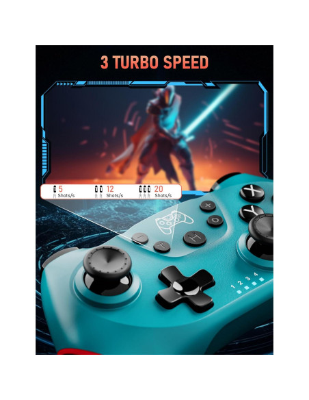 Controlador Pro Inalámbrico Diswoe para Switch y PC Azul