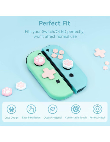 Juego de tapas de botón GeekShare para Switch - Rosa