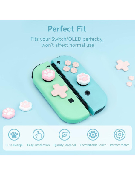 Juego de tapas de botón GeekShare para Switch - Rosa