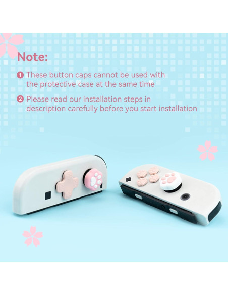 Juego de tapas de botón GeekShare para Switch - Rosa