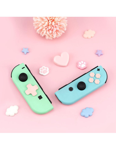 Juego de tapas de botón GeekShare para Switch - Rosa