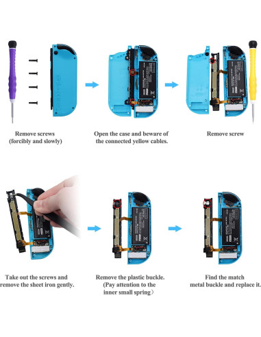 Pestillos Metálicos FYOUNG para JoyCon Switch - Kit de Reparación