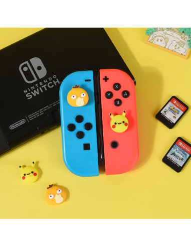 Tapas de Agarre DLseego para Joy-Con Switch Amarillo