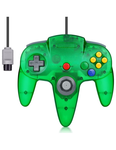 Paquete 2 Controladores FISUPER N64 Con Cable Verde y Azul
