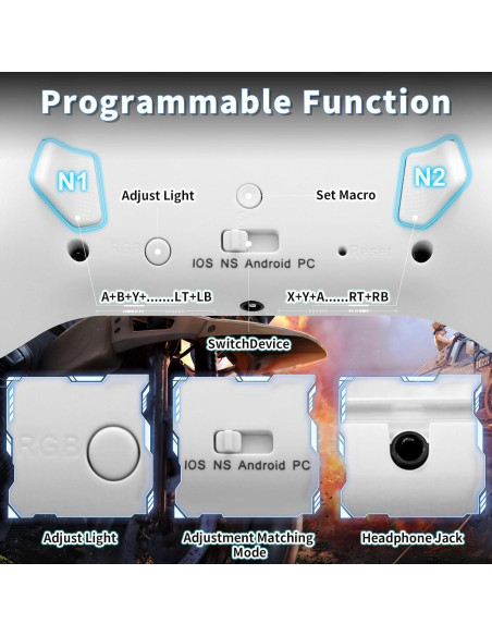 Controlador Inalámbrico opclzs para Nintendo Switch - RGB