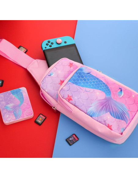 Bolsa de Viaje GLDRAM Sirena para Nintendo Switch Lite y OLED