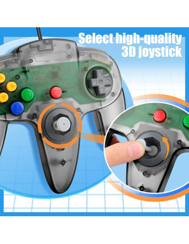 Controlador USB N64 FISUPER 2 Piezas para PC y Raspberry Pi