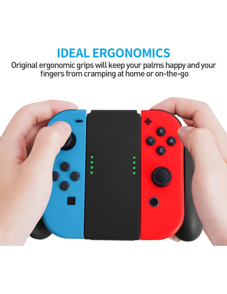 Cargador Joy-Con SENBOMA con Agarre y Soporte USB