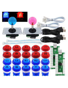 Controlador de Juego SJ@JX para 2 Jugadores LED Rojo Azul