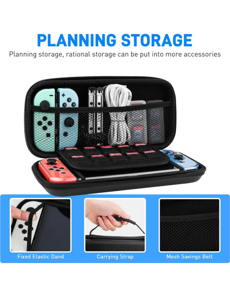 Estuche de Transporte RHOTALL para Nintendo Switch 3 en 1