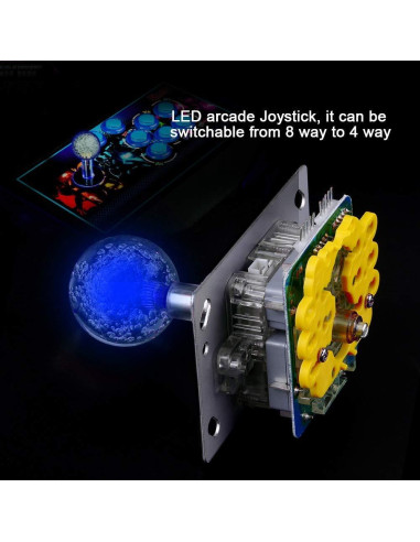 Joystick LED Arcade Colorido para Juegos en Casa - 0.29 kg